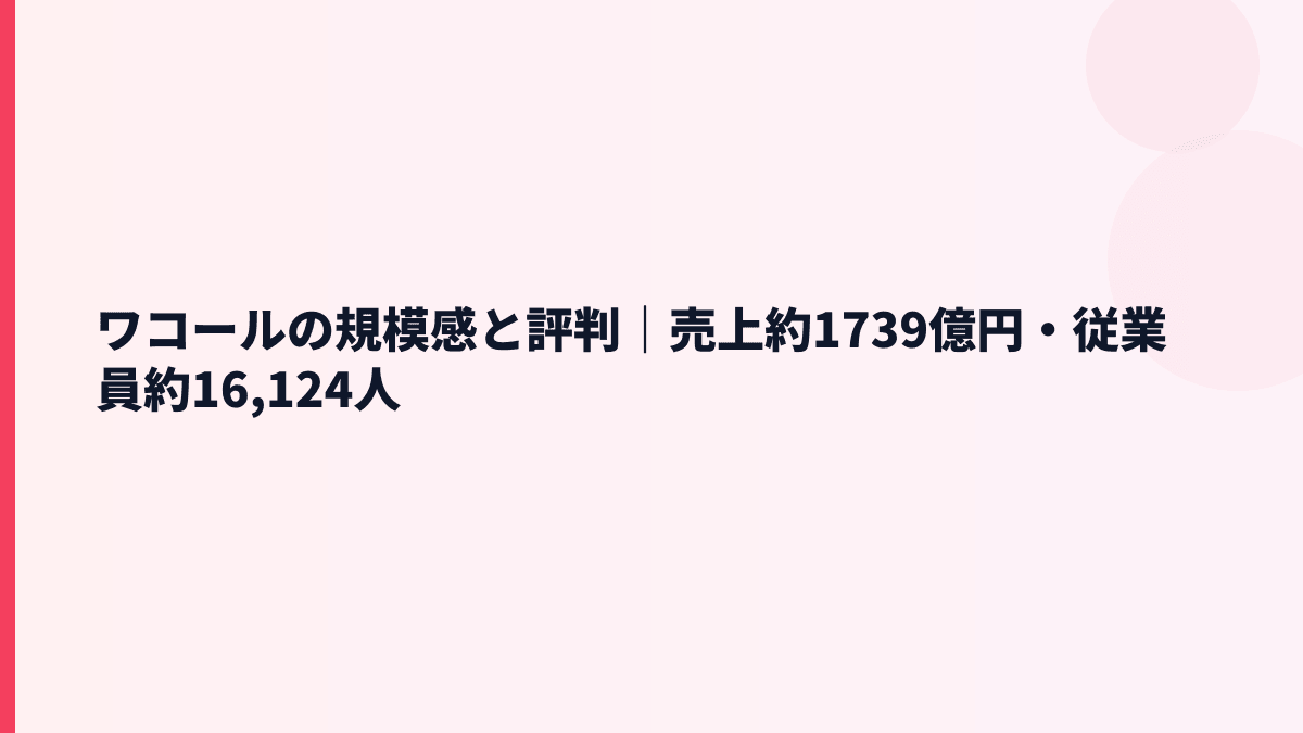 ワコールの規模感と評判｜売上約1739億円・従業員約16,124人