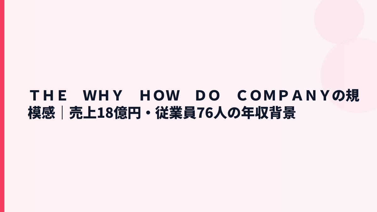 ＴＨＥ　ＷＨＹ　ＨＯＷ　ＤＯ　ＣＯＭＰＡＮＹの規模感｜売上18億円・従業員76人の年収背景